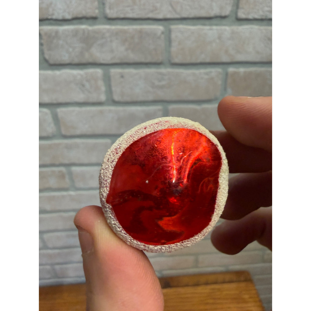 1960s Christmas Santa Claus Ornament Glass Holding Tree