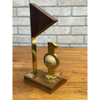 Vintage 1965 Spalding Hole In One Golf Ball Trophy Hole #8 Flag Wood Base