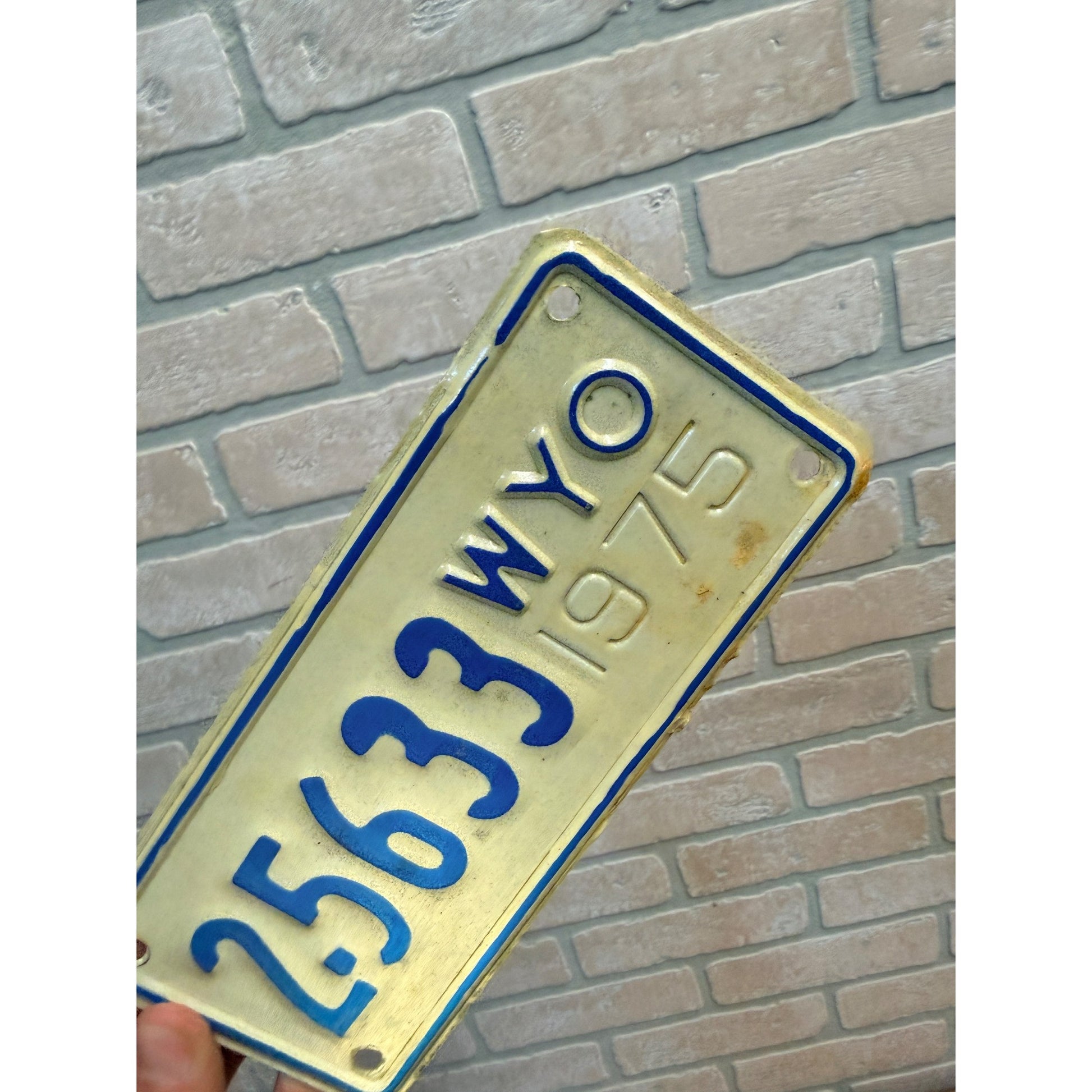 1975 Wyoming Motorcycle License Plate 2-5633