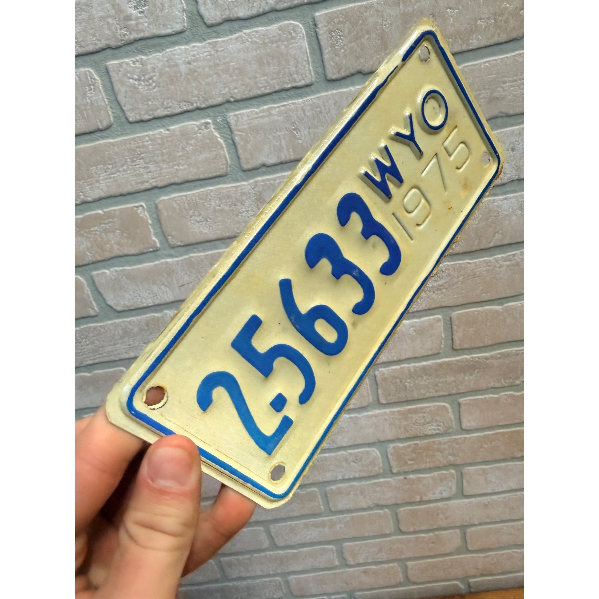 1975 Wyoming Motorcycle License Plate 2-5633
