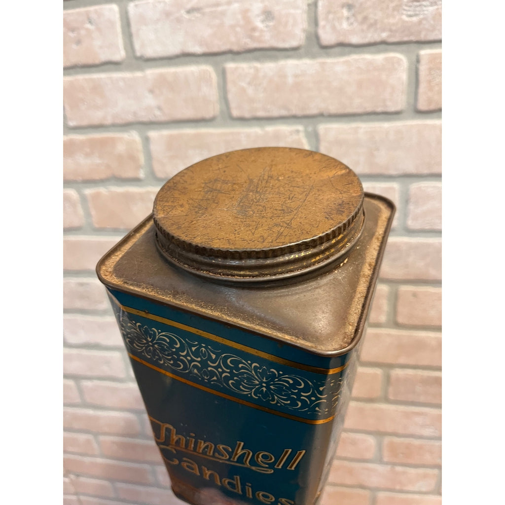 Vintage Early 1900s Thinshell Candies 5lb Country Store Advertising Tin Chicago