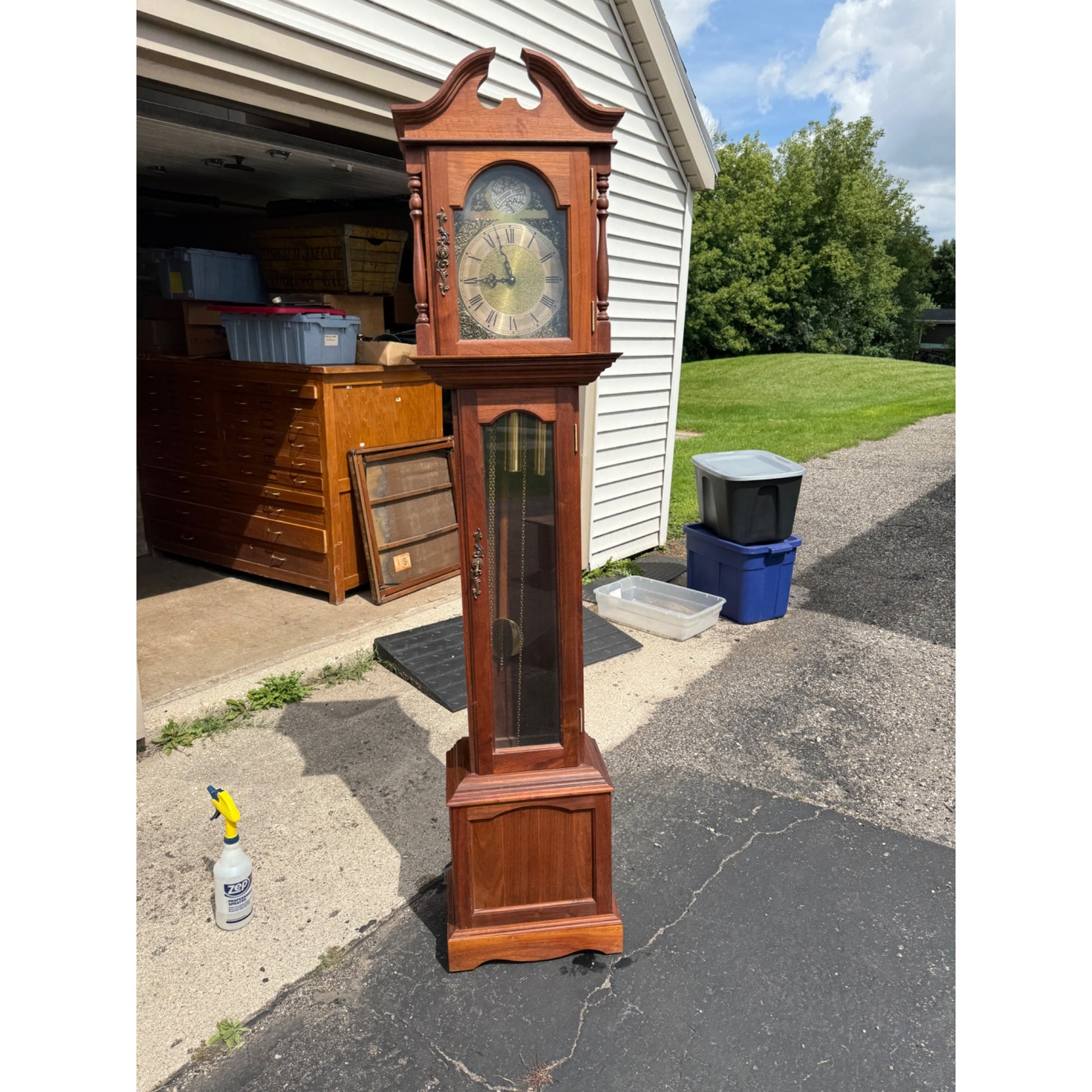 Vintage Grandmother / Grandfather Clock Tempus Fugit