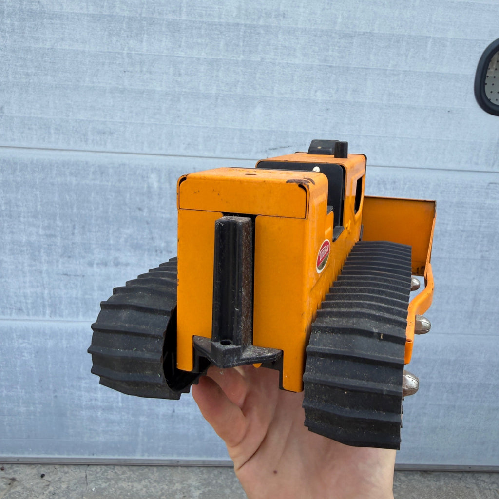 Vintage Tonka T-6 Bulldozer Pressed Steel Orange Construction Toy