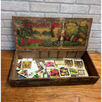 Original Antique Crosman Bros Garden Seeds Display Box Rochester, NY Flowers