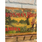 Original Antique Crosman Bros Garden Seeds Display Box Rochester, NY Flowers