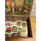Original Antique Crosman Bros Garden Seeds Display Box Rochester, NY Flowers