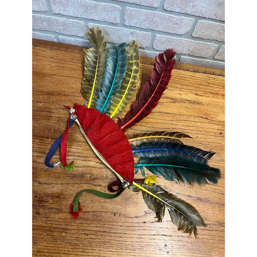 Vintage Hayward Wisconsin Souvenir Felt Indian Headress Native American Wis WI