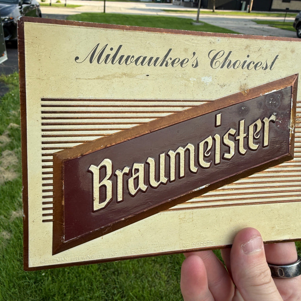 Vintage 1940s Braumeister Milwaukee's Choice Advertising Thermometer Sign
