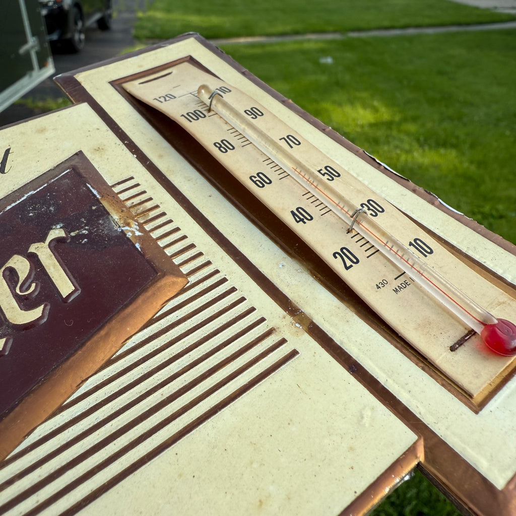 Vintage 1940s Braumeister Milwaukee's Choice Advertising Thermometer Sign