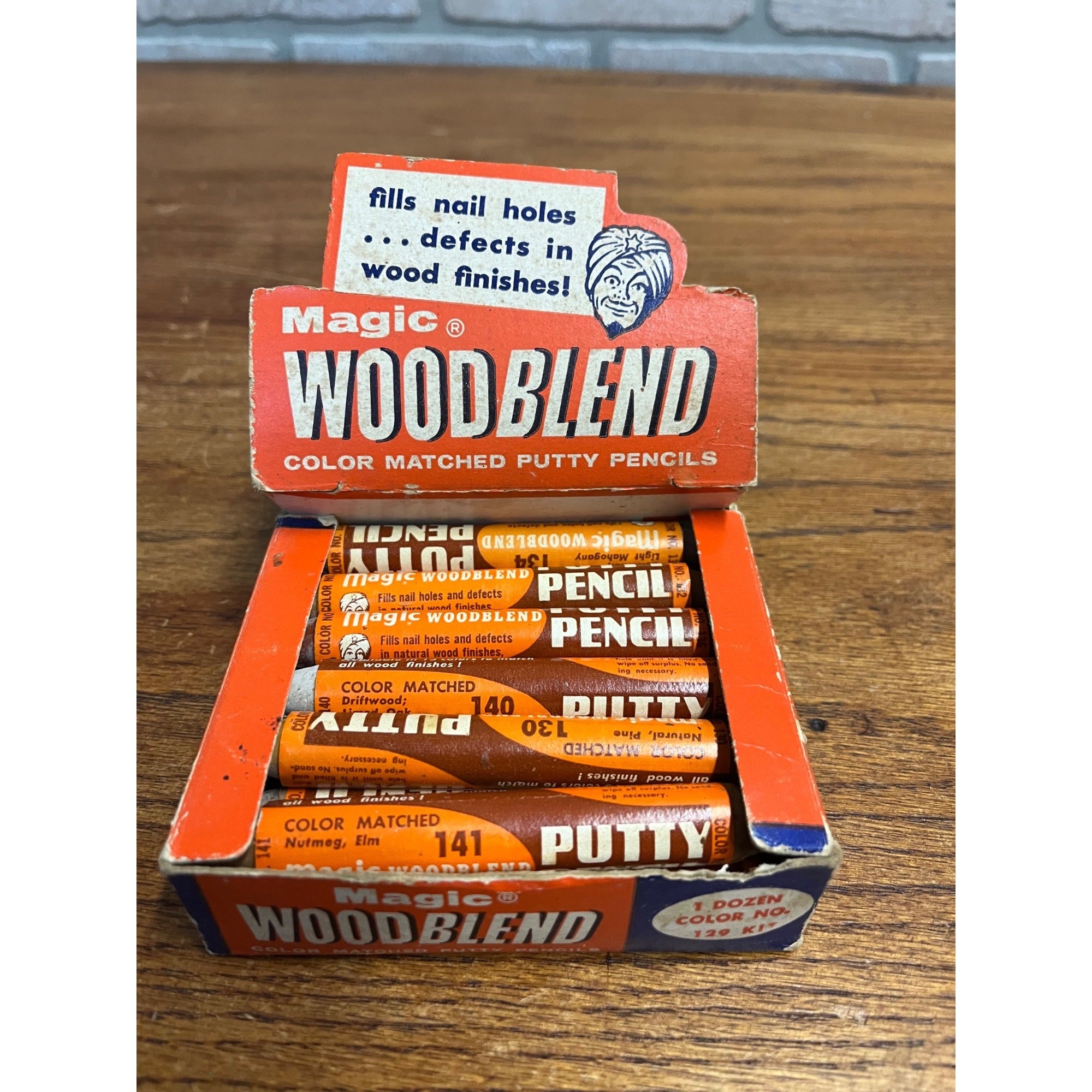 Vintage Magic Wood Blend Putty Pencils Advertisign Retail Store Box Display NEW
