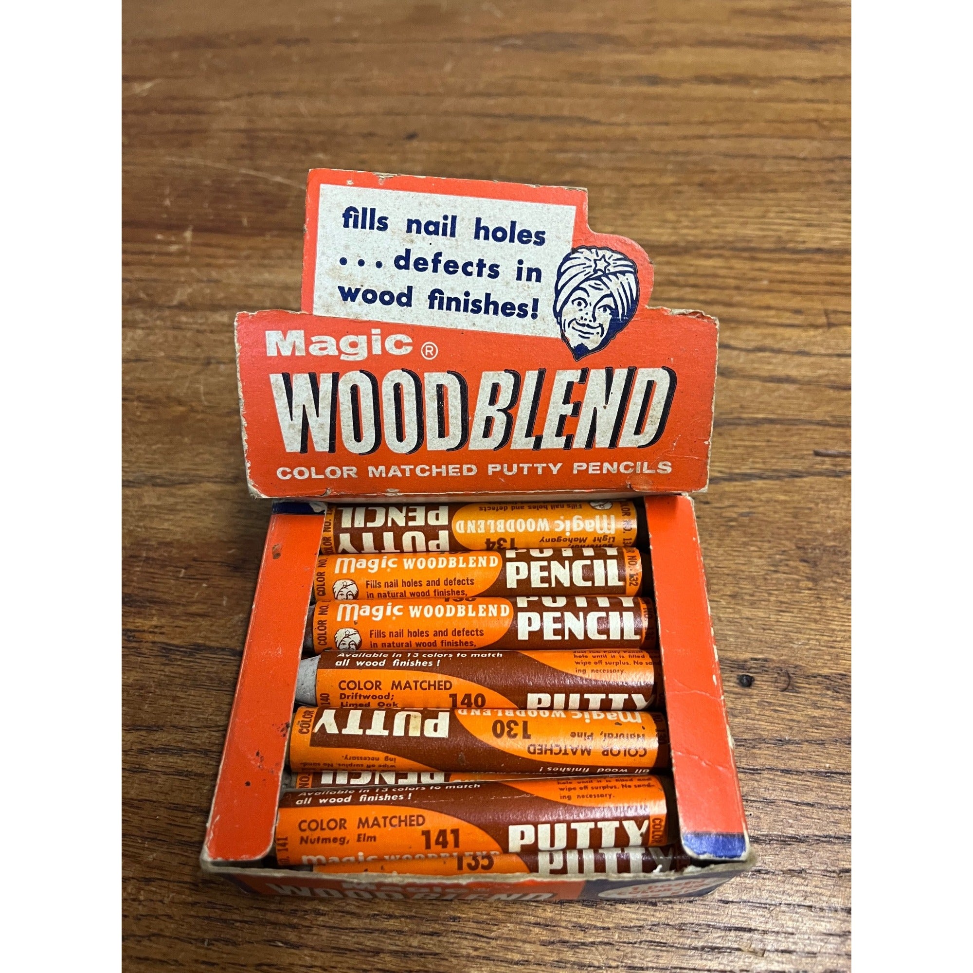 Vintage Magic Wood Blend Putty Pencils Advertisign Retail Store Box Display NEW