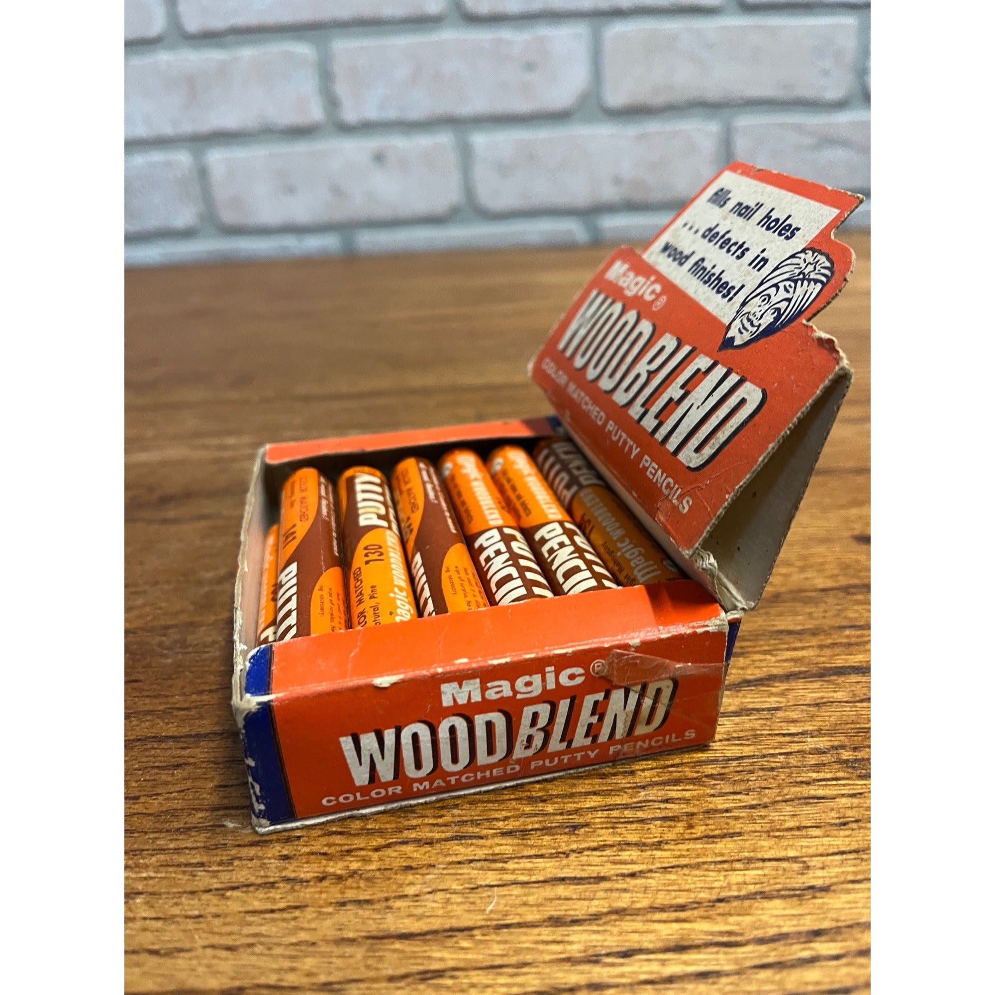 Vintage Magic Wood Blend Putty Pencils Advertisign Retail Store Box Display NEW