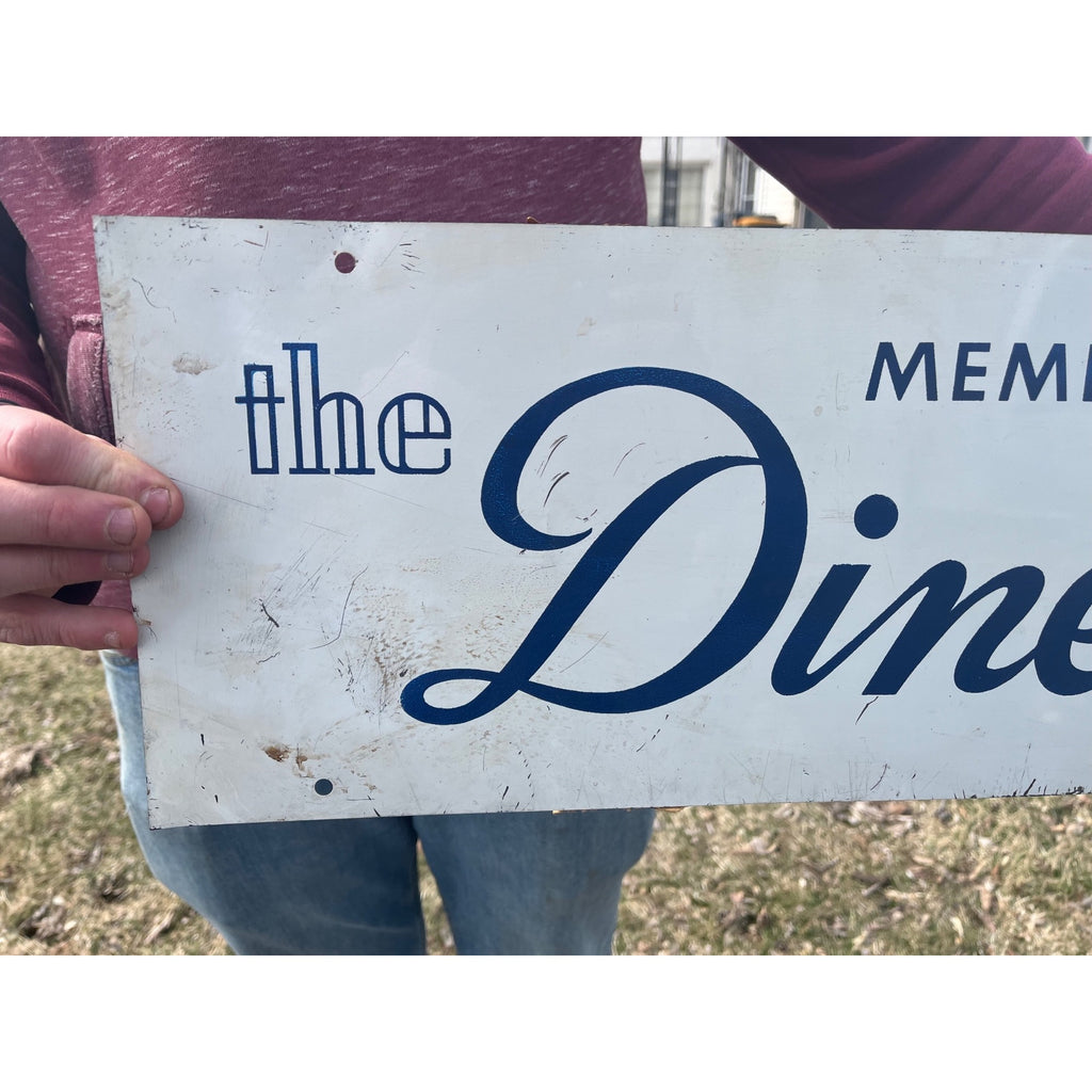 Vintage Member of the Diner's Club Credit Card Tin Metal Advertising Sign