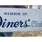 Vintage Member of the Diner's Club Credit Card Tin Metal Advertising Sign