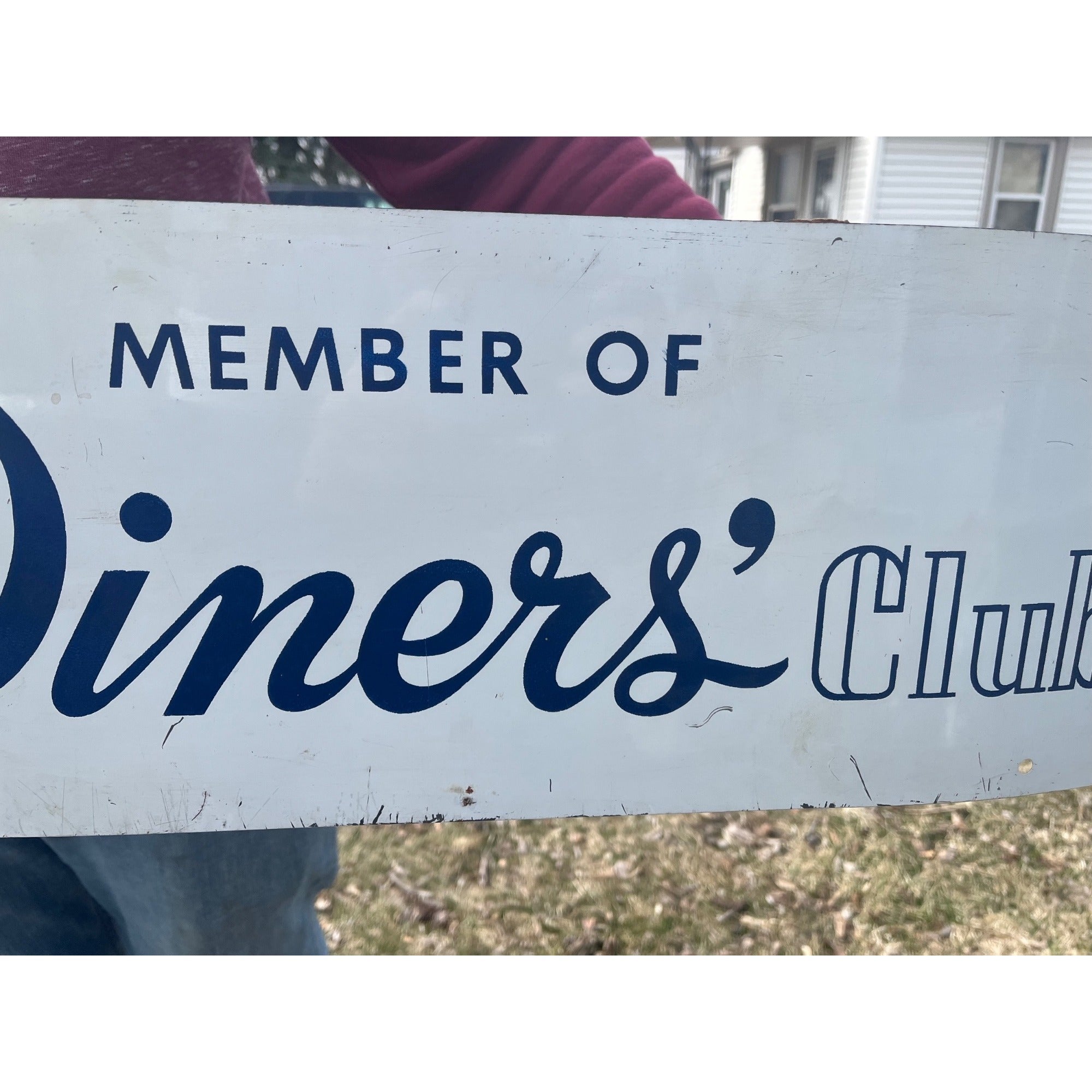 Vintage Member of the Diner's Club Credit Card Tin Metal Advertising Sign