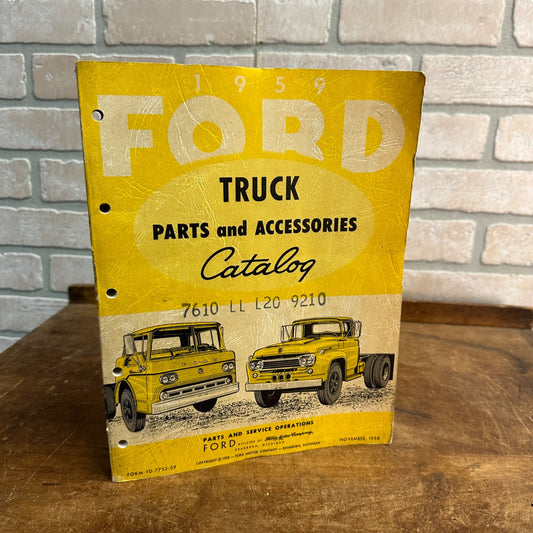 Vintage 1958 Ford Truck Parts & Accessories Master Catalog FD-7753-59