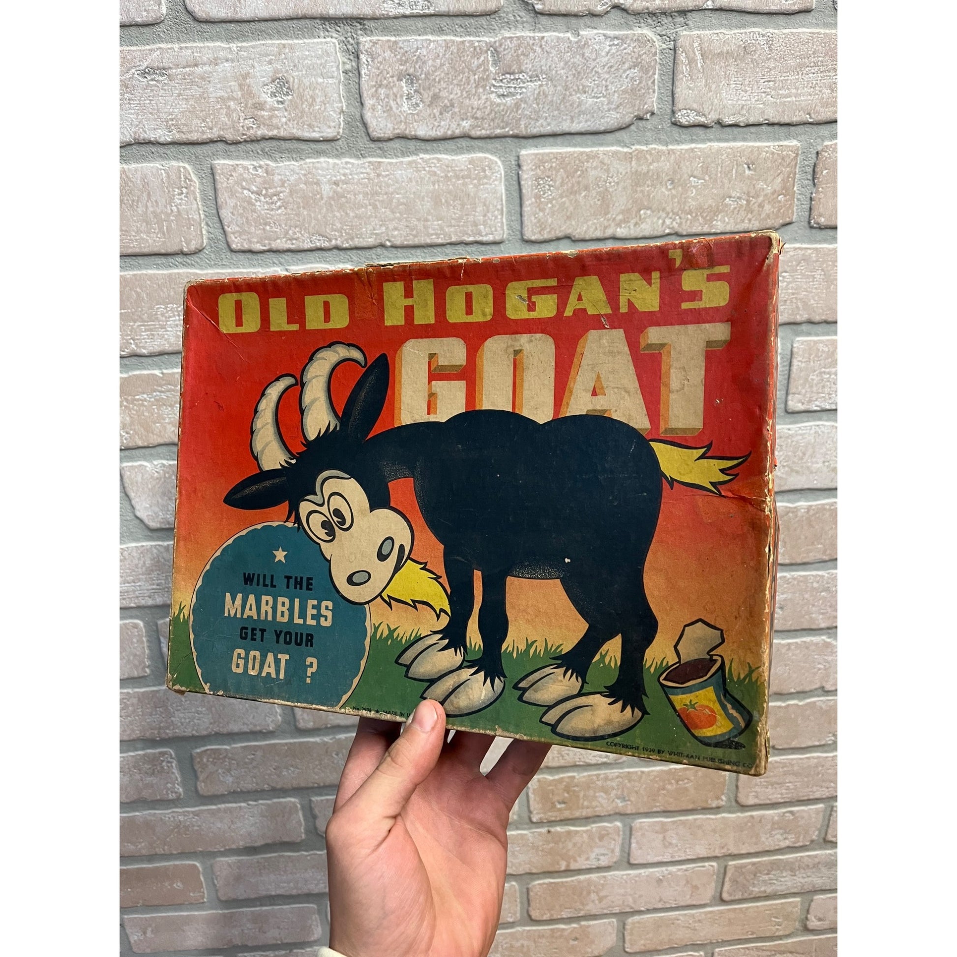 Vintage 1939 Whitman "Old Hogan's Goat" Marble Board Game Toy