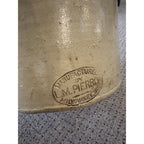 Antique L.M. Pierron Stoneware Salt Glaze 6 Gallon Butter Churn Crock Milwaukee