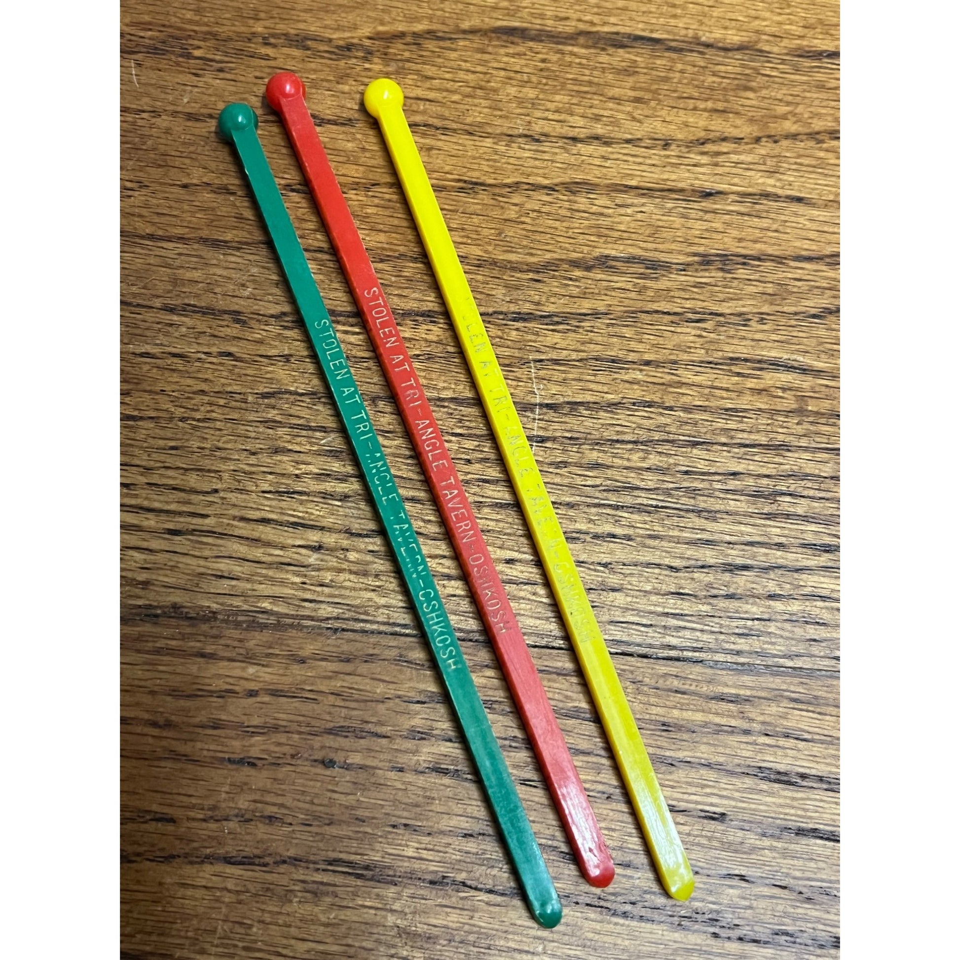 Vintage 1950s Oshkosh Wisconsin Tr-Angle Tavern Bar Advertising Pencil & Swizzle Sticks