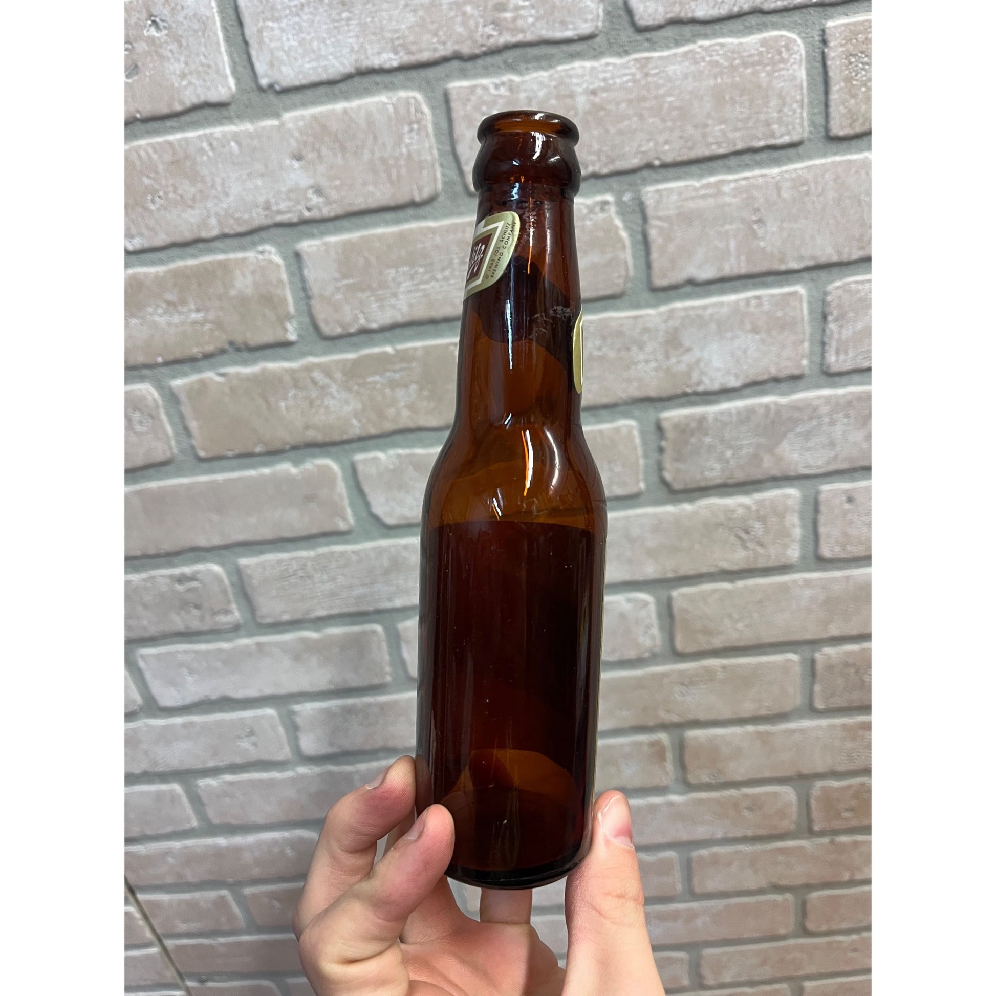 Vintage 1962 Schlitz Milwaukee Beer Glass 7oz "Little Joe" Bottle Full Label