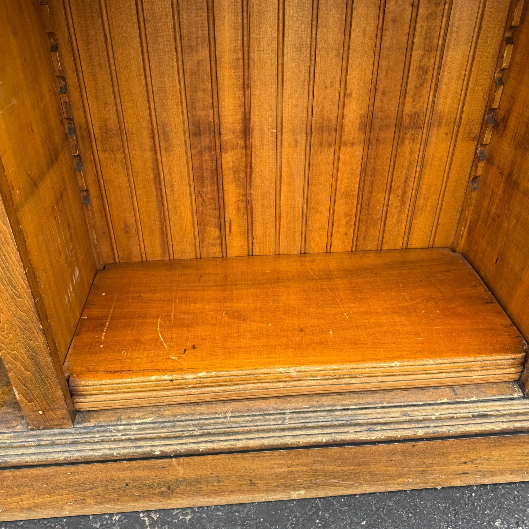 Antique Primitive Wainscoting Bookshelf / Book Case