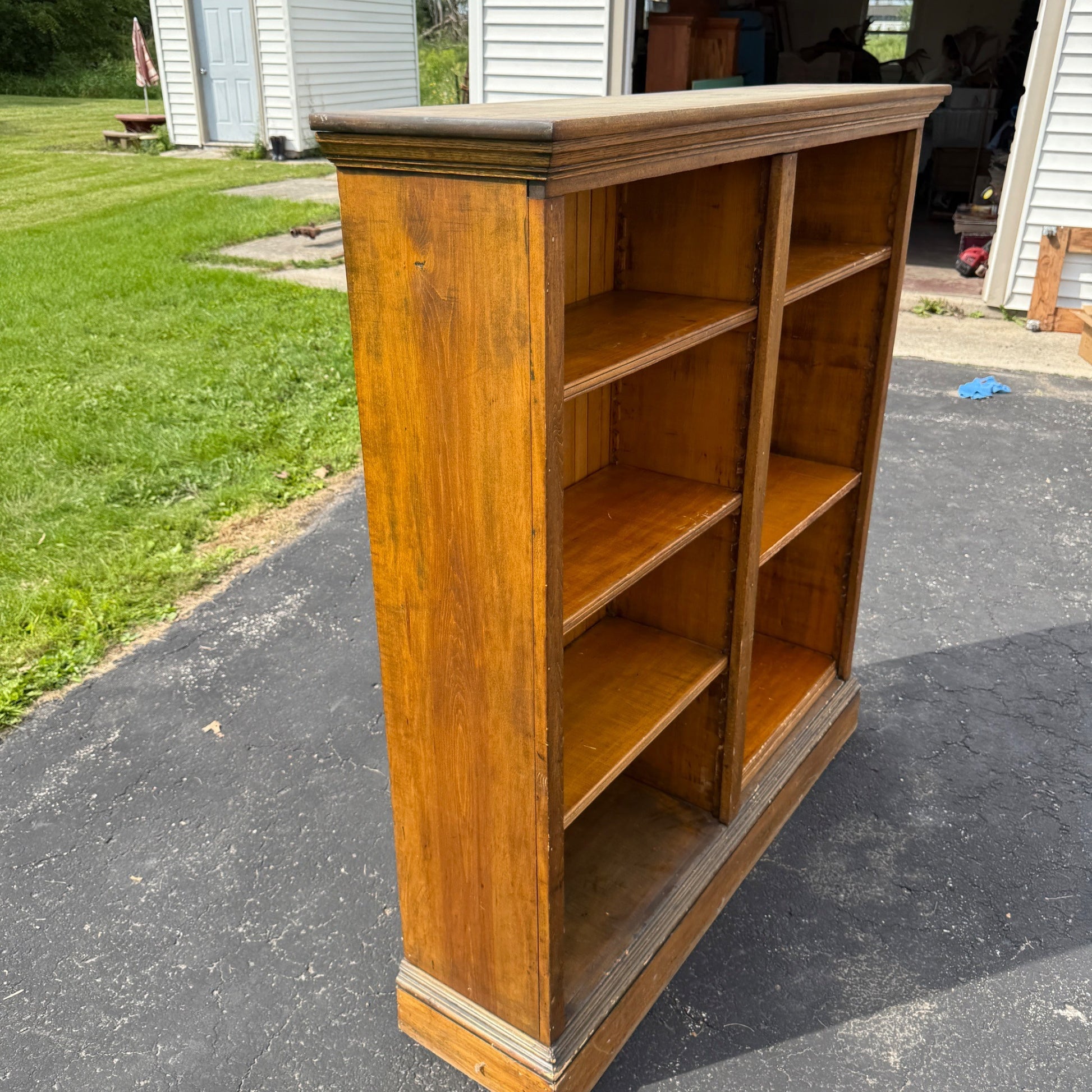 Antique Primitive Wainscoting Bookshelf / Book Case
