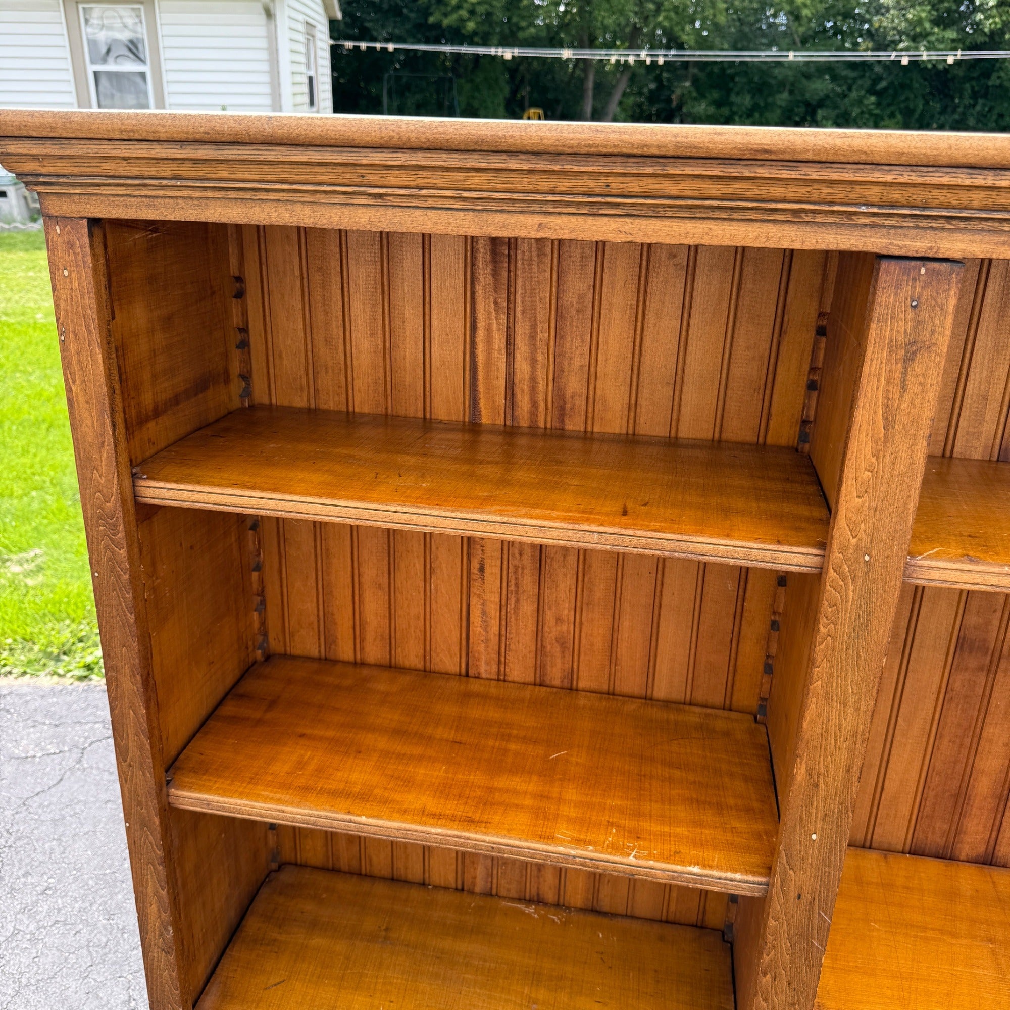 Antique Primitive Wainscoting Bookshelf / Book Case