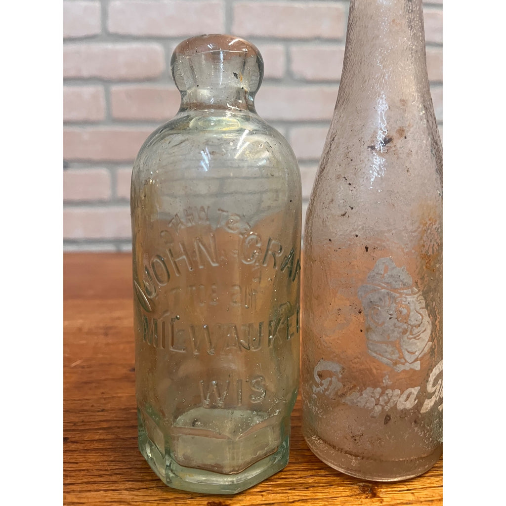 Vintage John Graf Soda Bottles Lot (3) Milwaukee Wis Grandpa Grafs