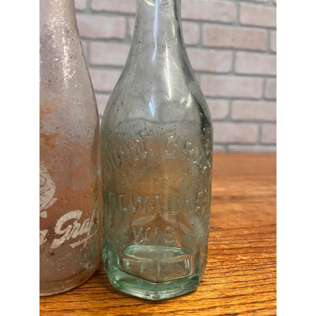 Vintage John Graf Soda Bottles Lot (3) Milwaukee Wis Grandpa Grafs