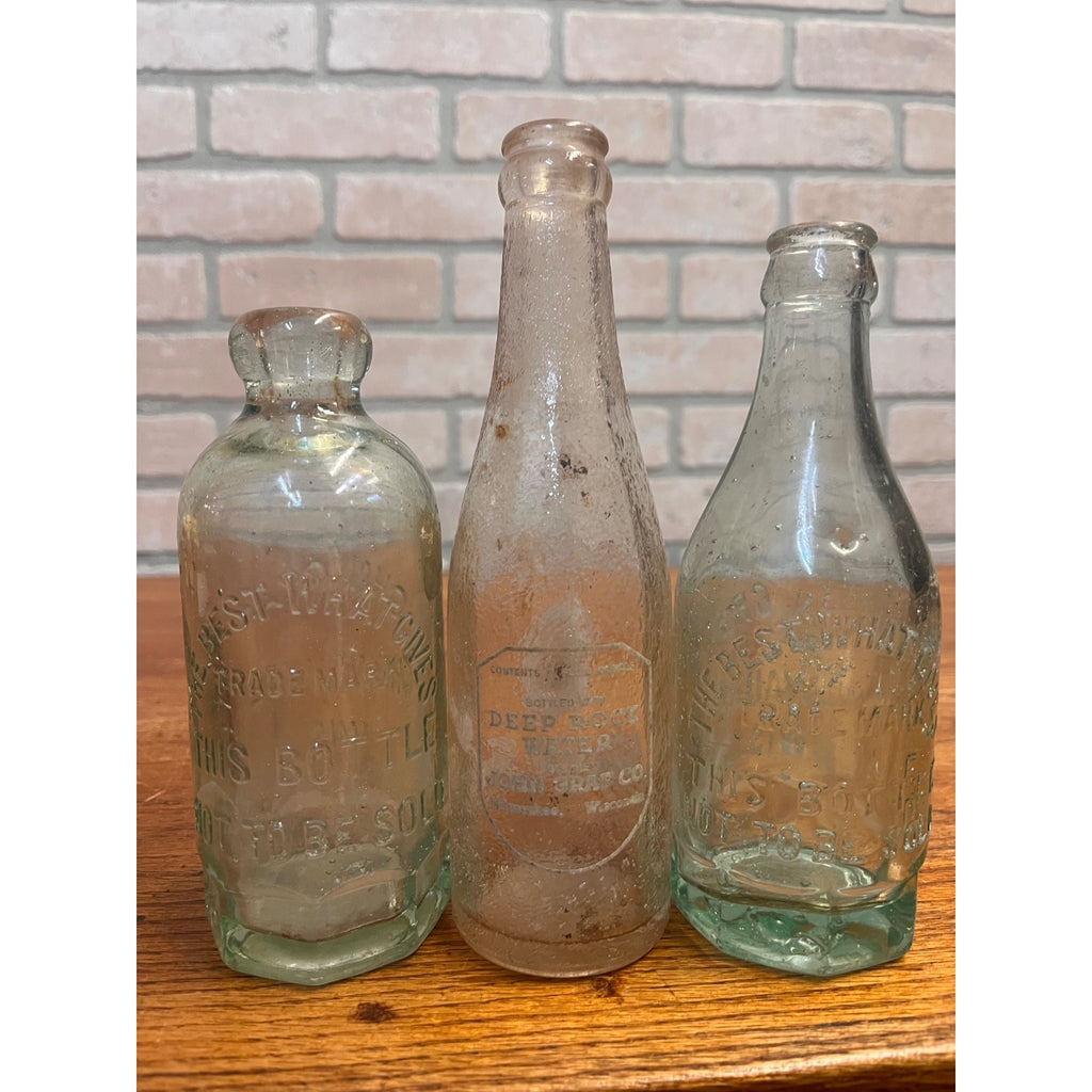 Vintage John Graf Soda Bottles Lot (3) Milwaukee Wis Grandpa Grafs