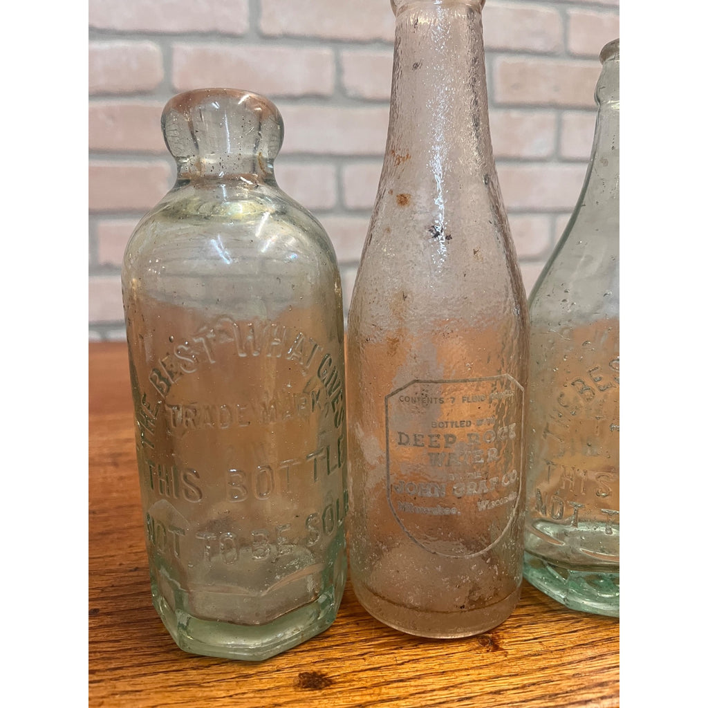 Vintage John Graf Soda Bottles Lot (3) Milwaukee Wis Grandpa Grafs