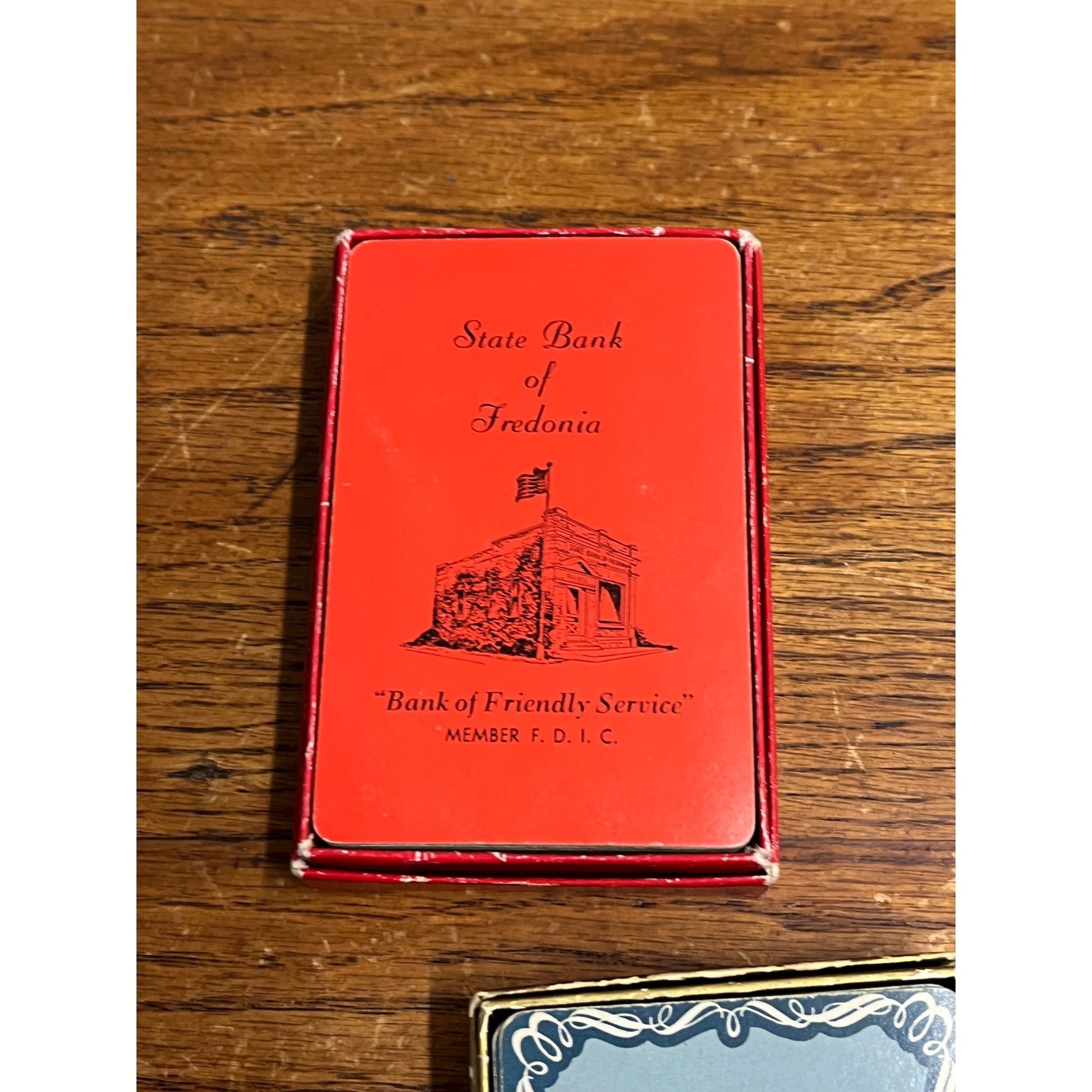 Vintage Lot (2) Fredonia Wisconsin Advertising Playing Cards Neuens Lumber, Bank