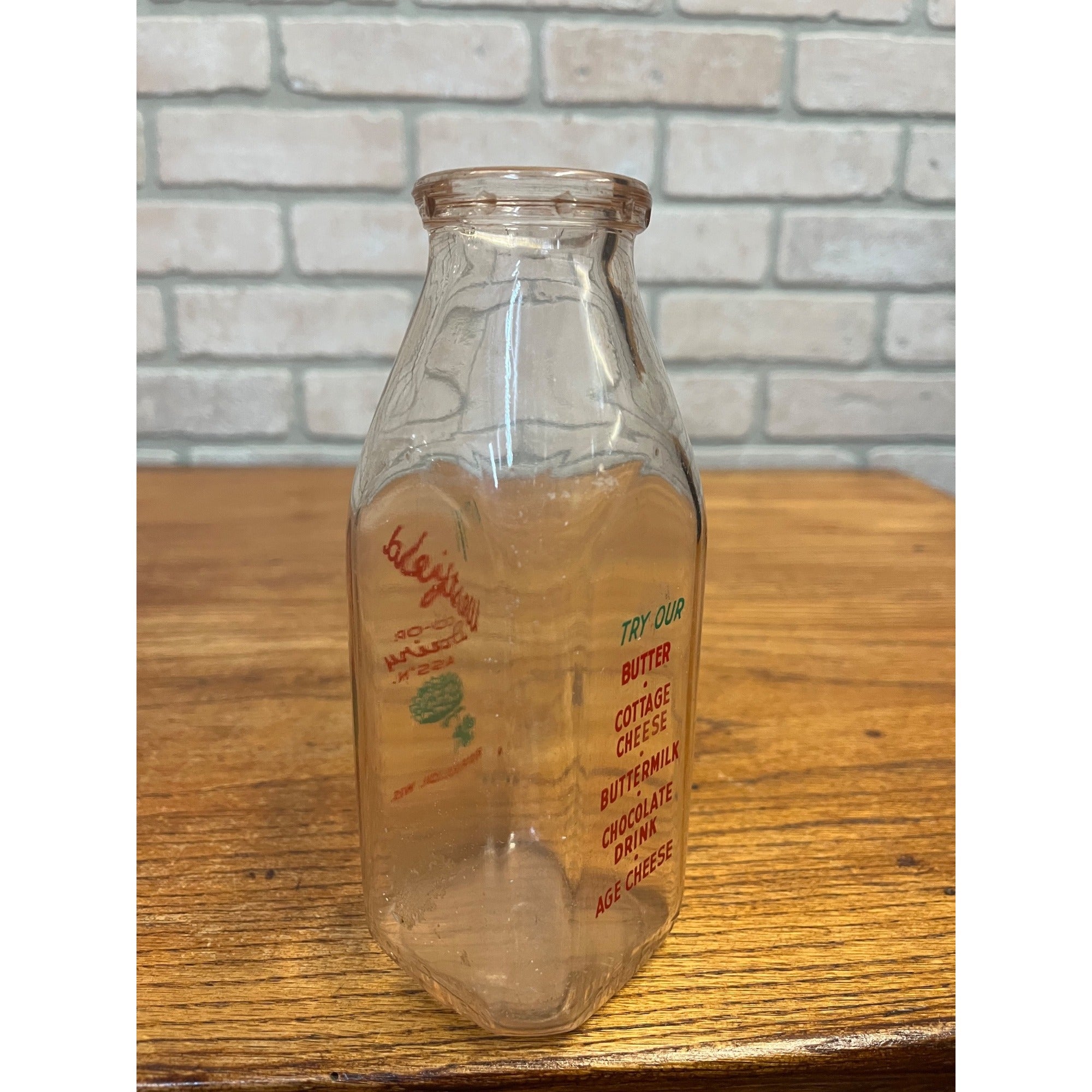Vintage Westfield Co-Op Dairy Wisconsin Milk Bottle One Pint Glass Wis WI ACL