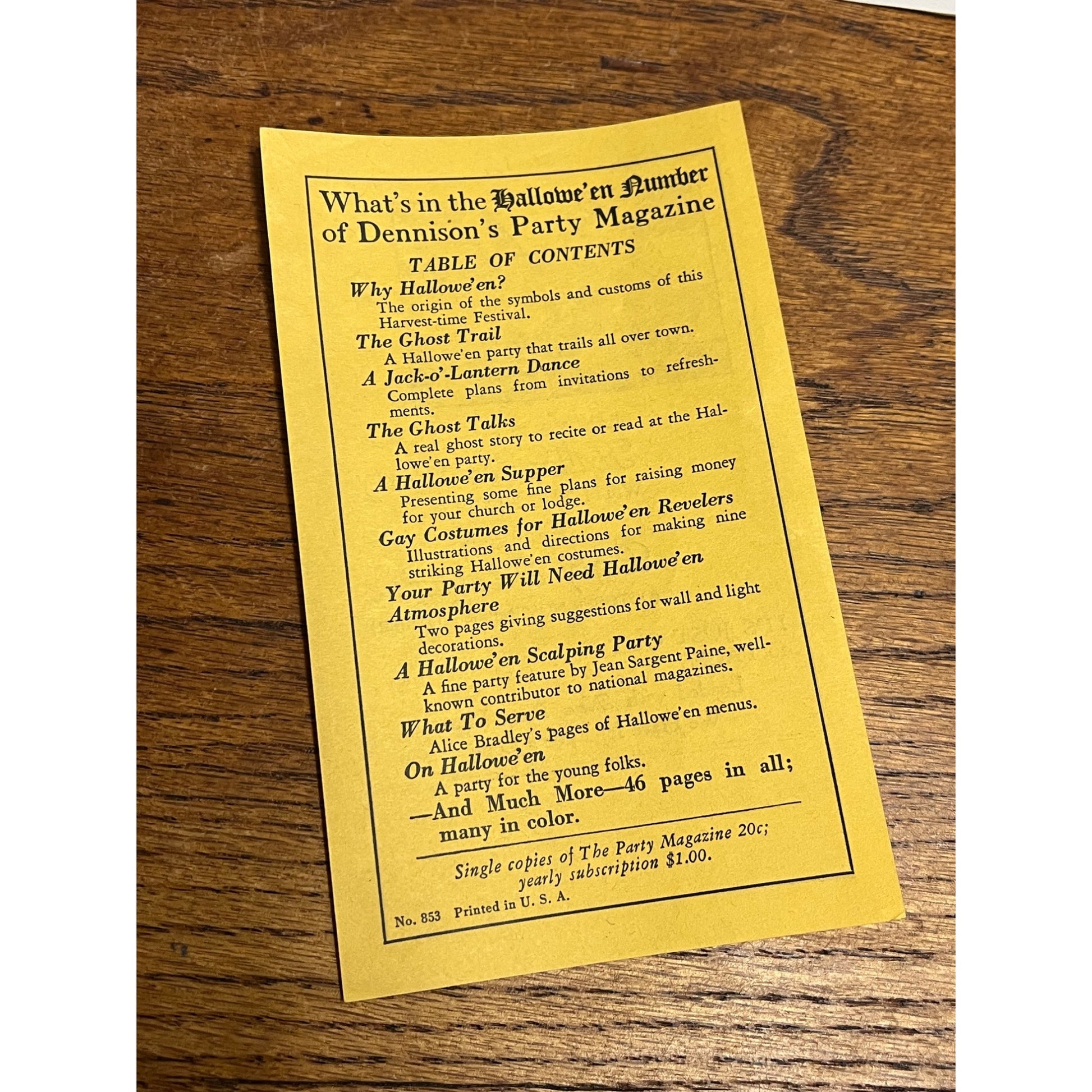 SCARCE Vintage 1927 Dennison Goods For Halloween Thanksgiving Price Book Catalog