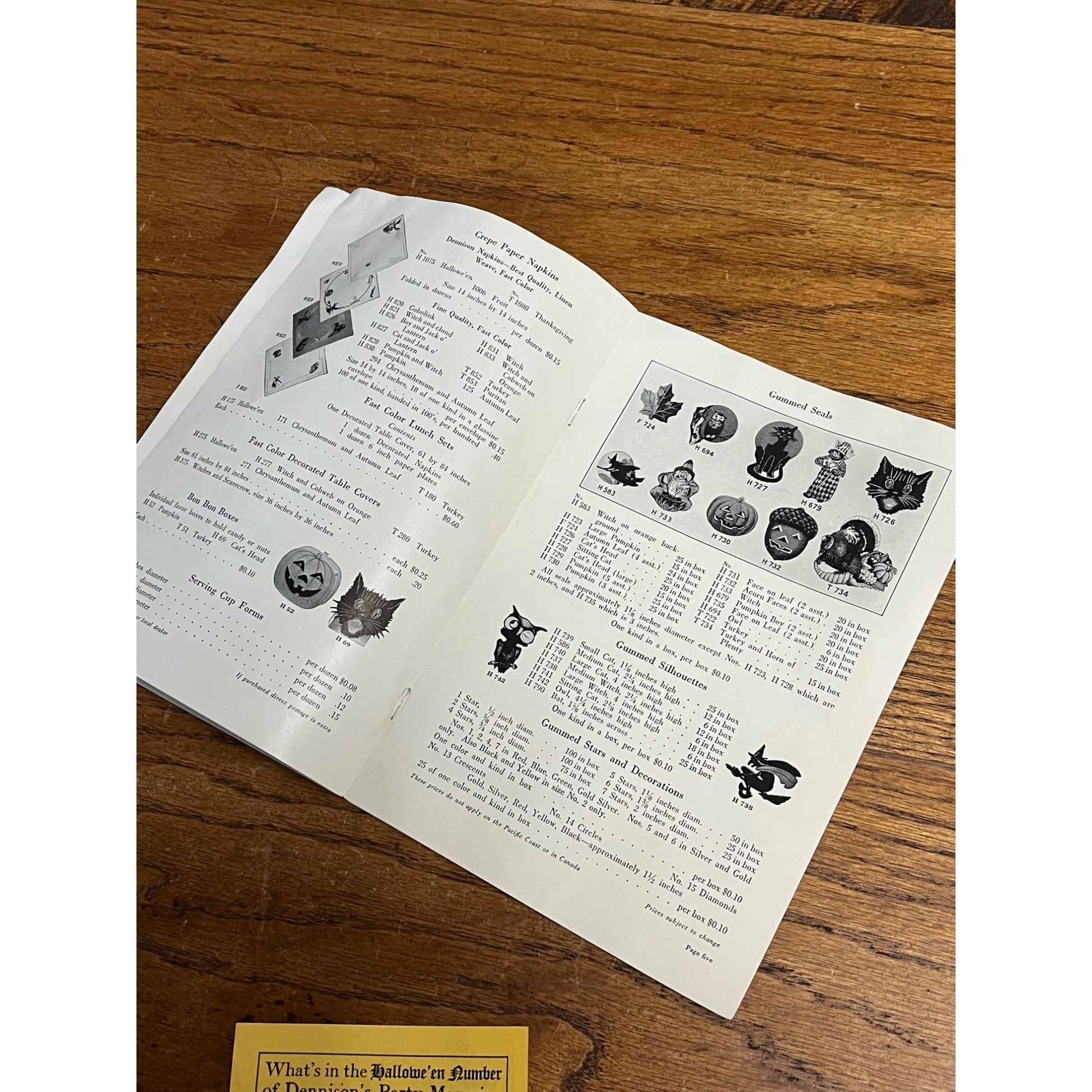 SCARCE Vintage 1927 Dennison Goods For Halloween Thanksgiving Price Book Catalog