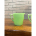 Vintage McKee Green Jadeite Mini Child's Creamer & Teacup Set Uranium Glows