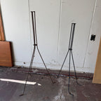 (2) Metal Vintage Lightening Rod Roof Mount Pole Holders Barn Lightning