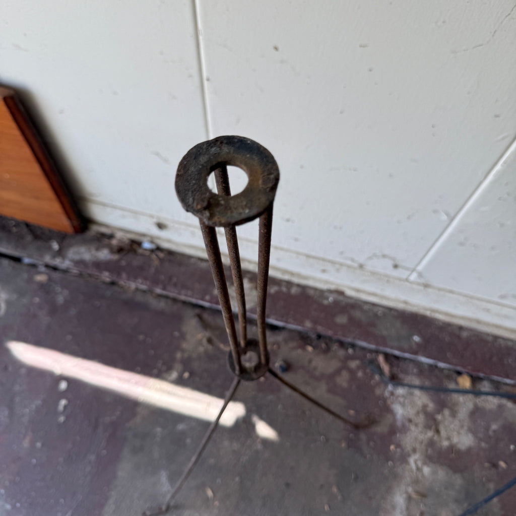 (2) Metal Vintage Lightening Rod Roof Mount Pole Holders Barn Lightning
