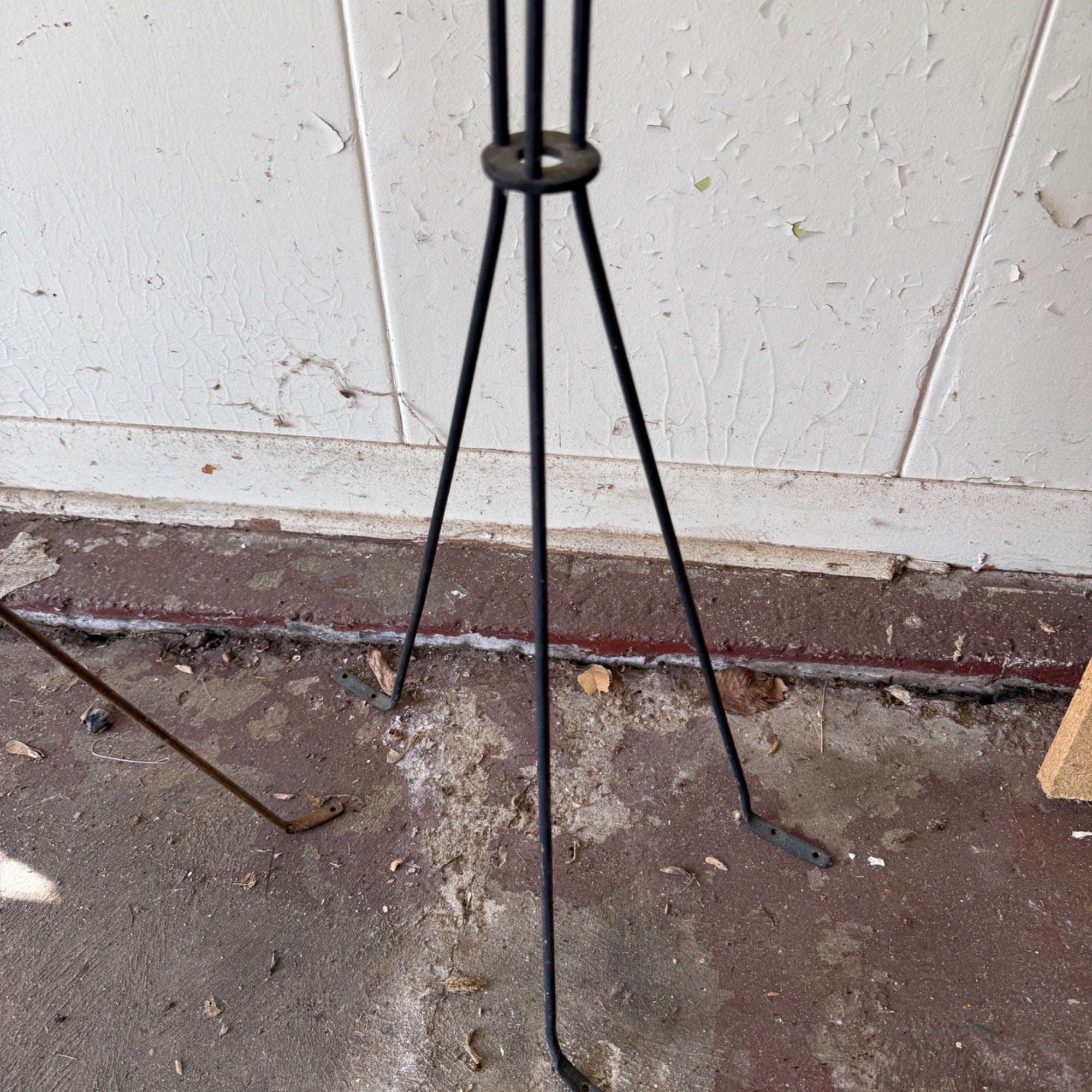 (2) Metal Vintage Lightening Rod Roof Mount Pole Holders Barn Lightning