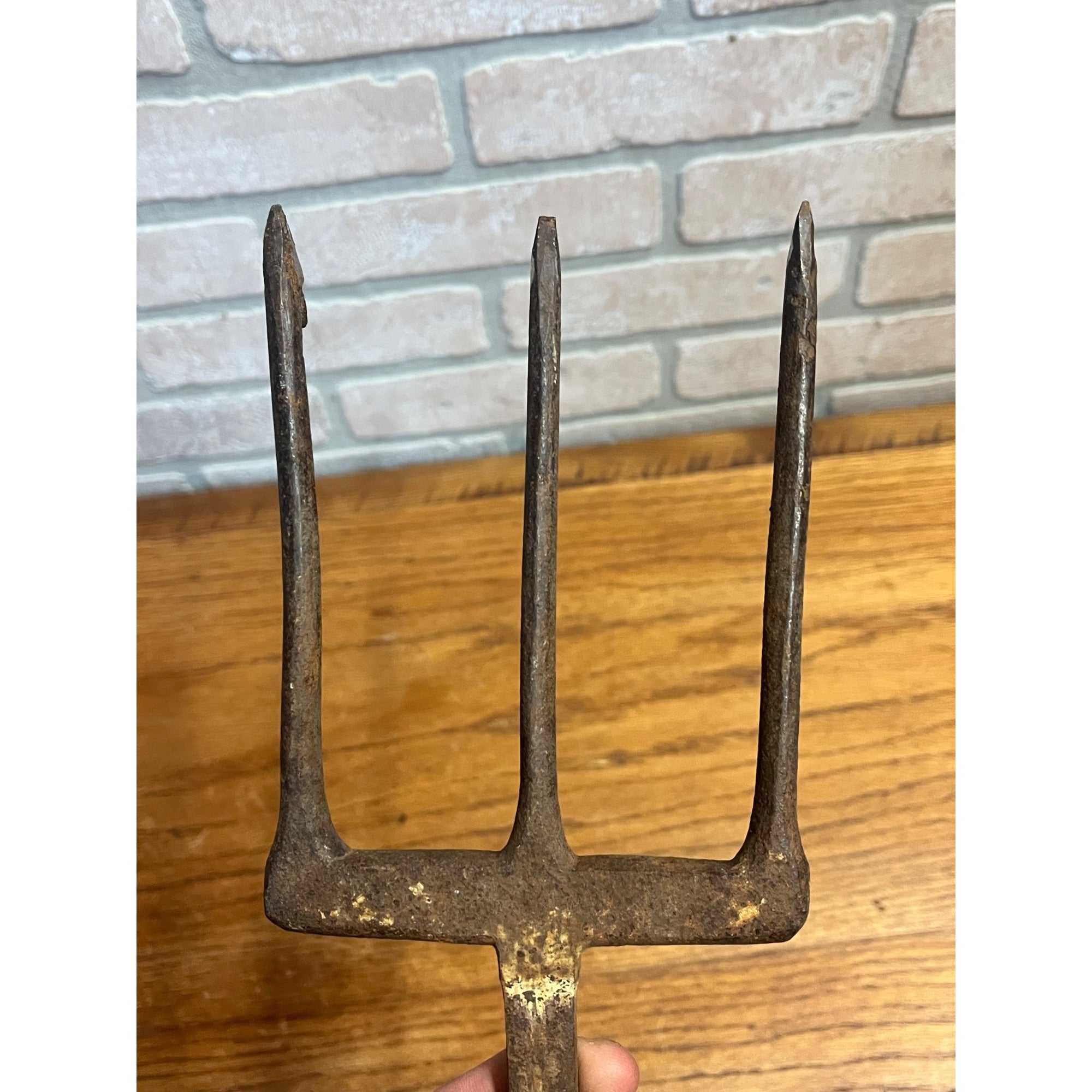 Vintage Metal 3-Tine Prong Fishing Spear Cabin Decor Forged Steel