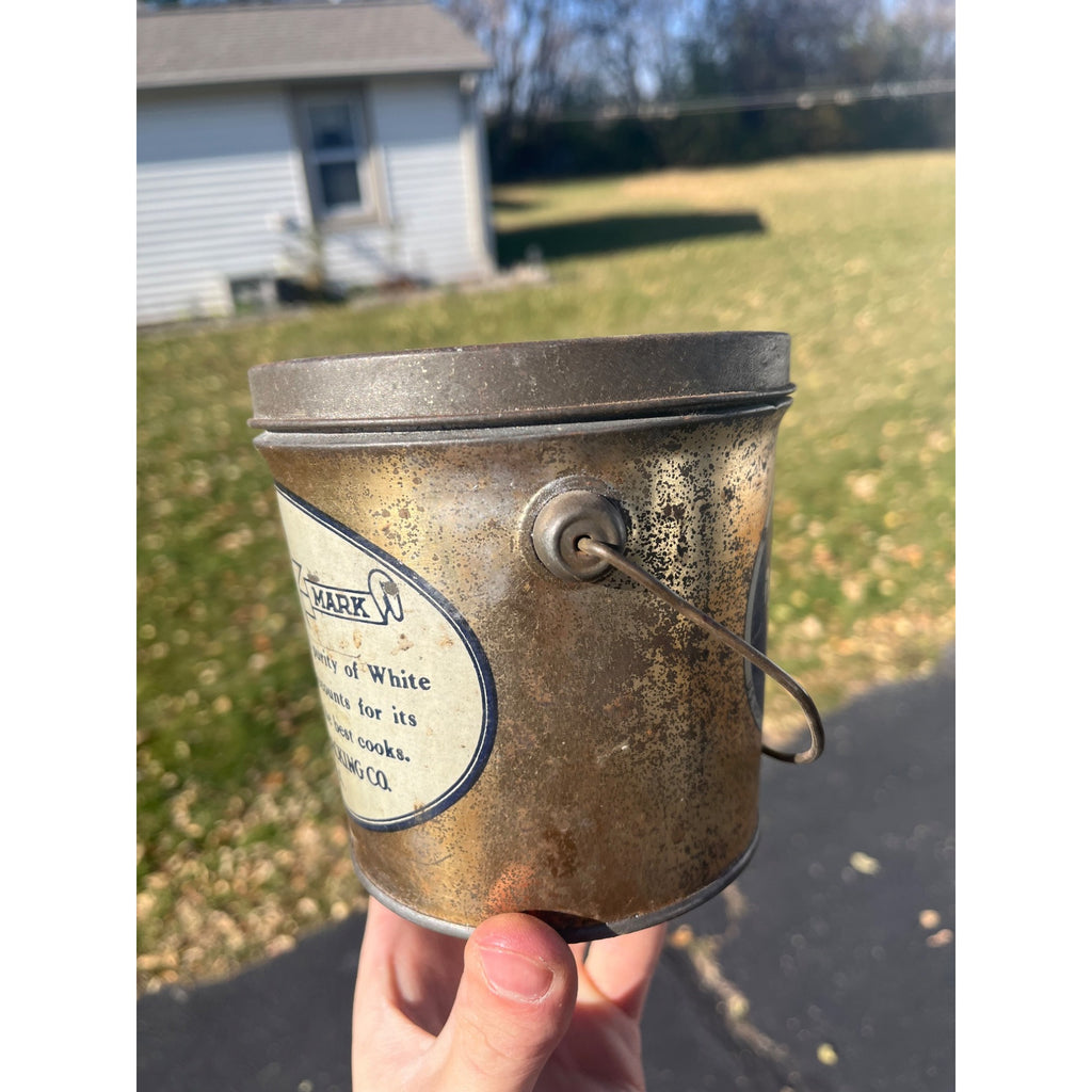 Vintage White Star Pure Lard Advertising tin Pail Plankinton Packing Co. 2lb