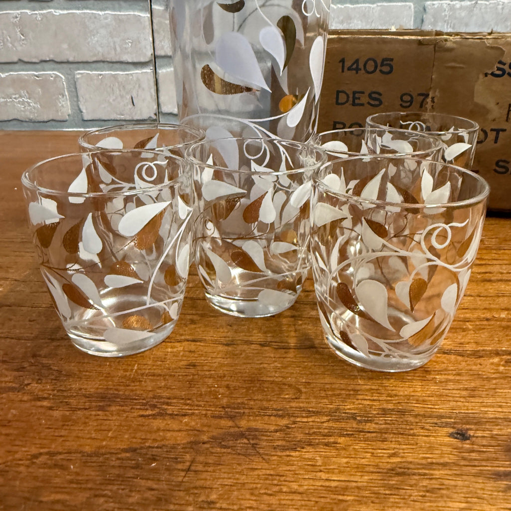 RARE Vintage Royal Ascot Mid-Century Modern Atomic Cocktail Shaker 7pc Set MCM