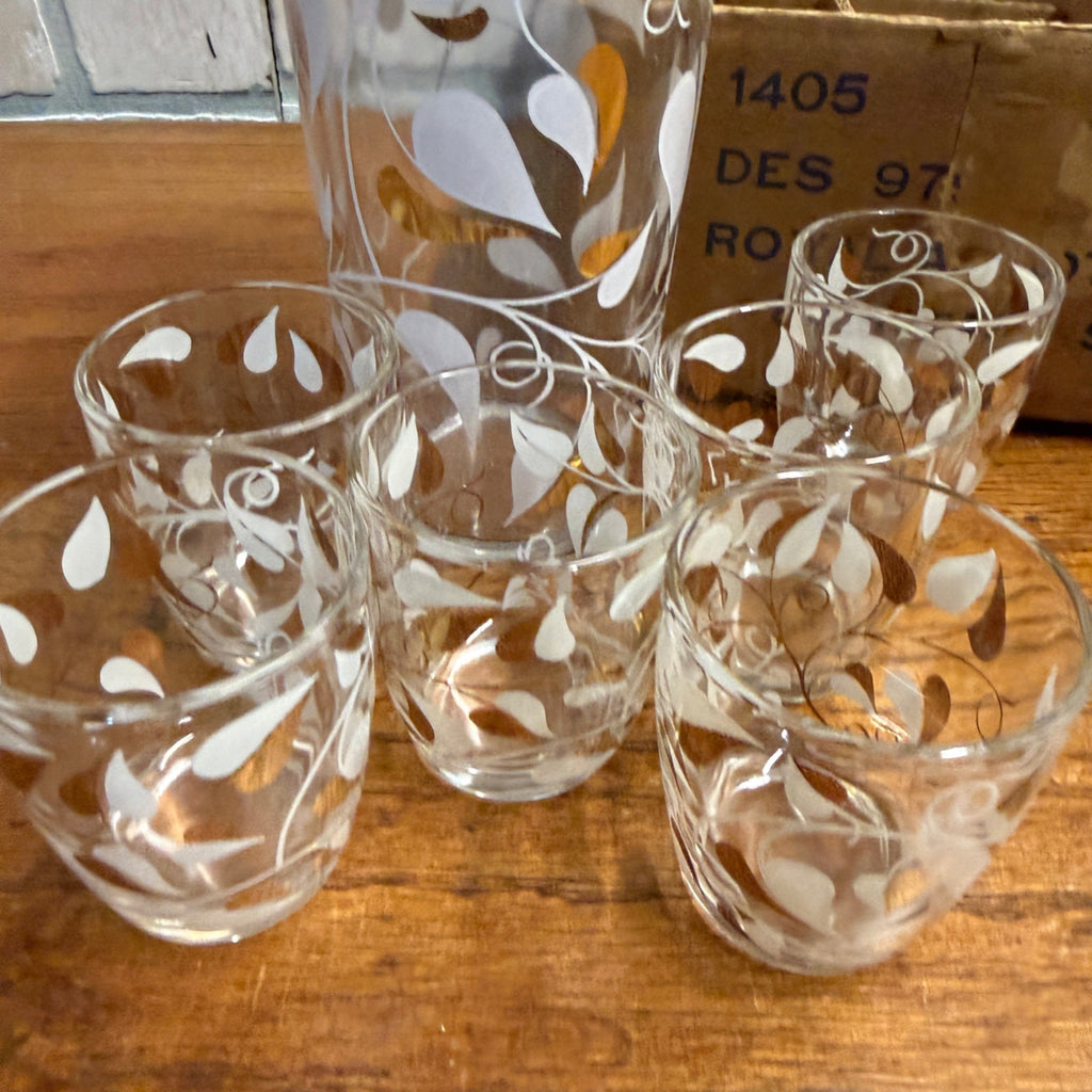 RARE Vintage Royal Ascot Mid-Century Modern Atomic Cocktail Shaker 7pc Set MCM