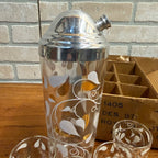 RARE Vintage Royal Ascot Mid-Century Modern Atomic Cocktail Shaker 7pc Set MCM