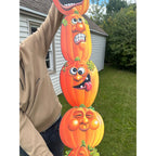Vintage HUGE 7ft Halloween Beistle Jointed Stacking Jack O Lantern Pumpkins