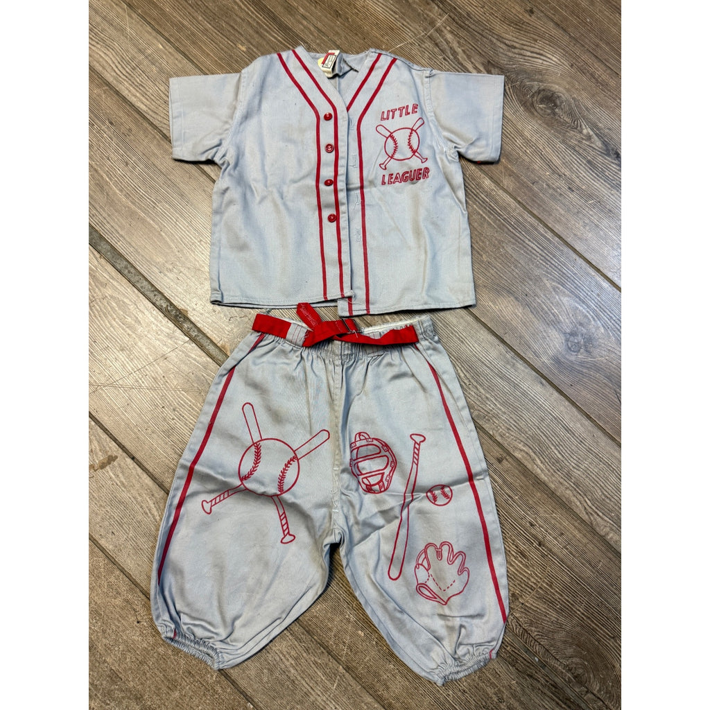 vtg 60s Rugged Duds Kids Children's Little Leaguer Size 4 Baseball Uniform Outfit