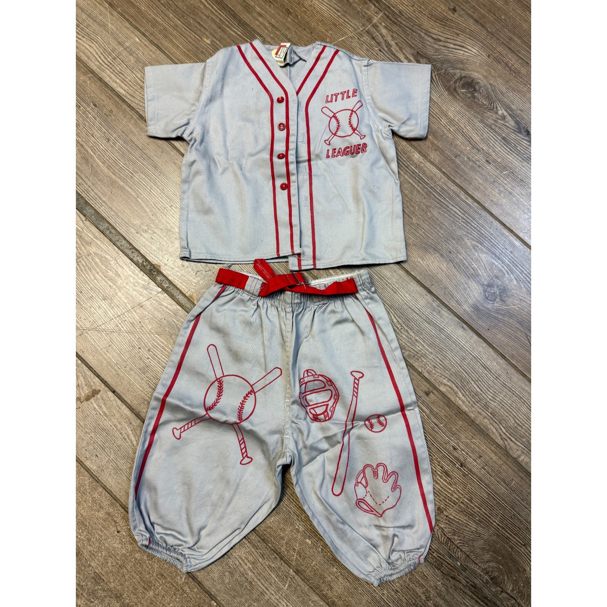 vtg 60s Rugged Duds Kids Children's Little Leaguer Size 4 Baseball Uniform Outfit