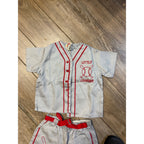 vtg 60s Rugged Duds Kids Children's Little Leaguer Size 4 Baseball Uniform Outfit