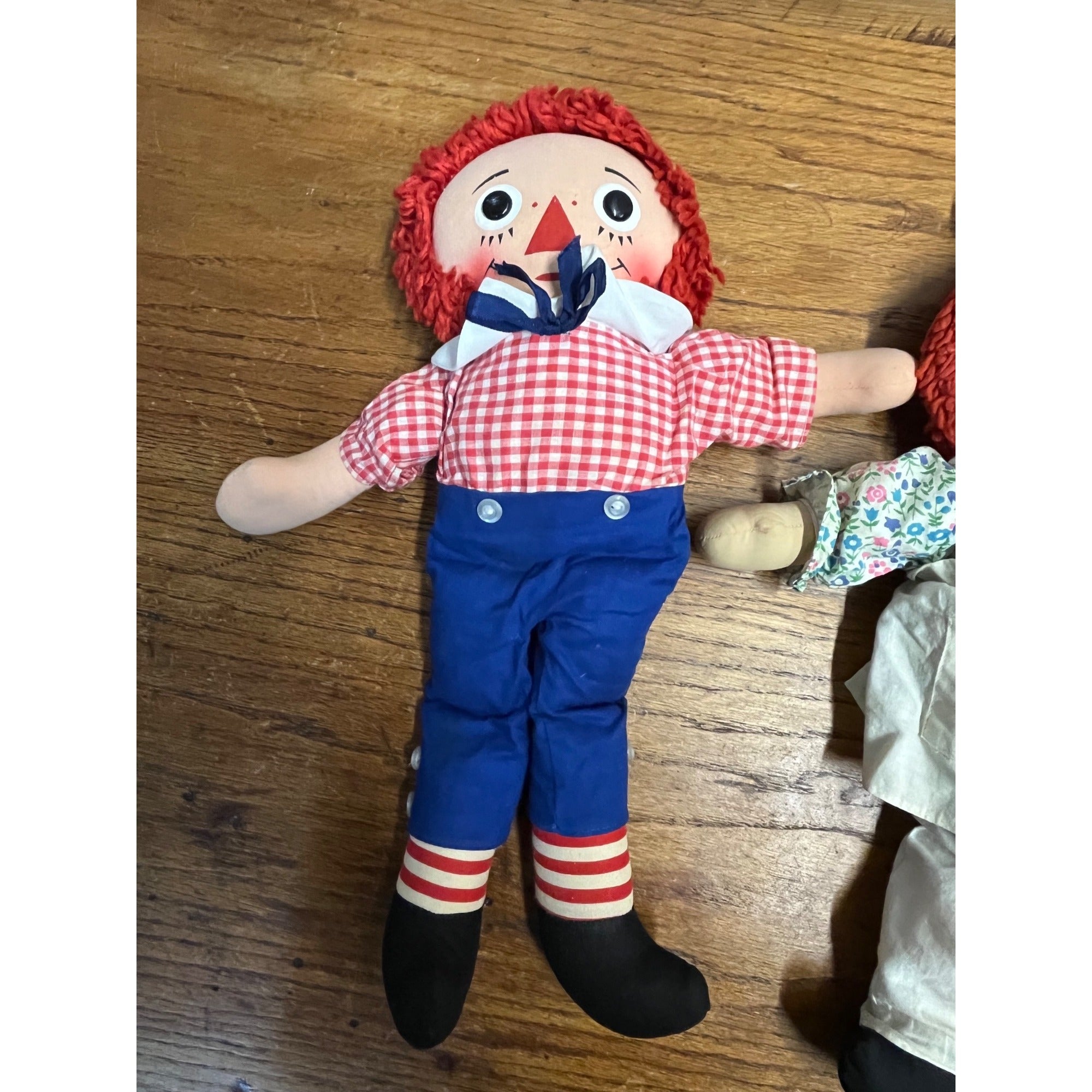 Vintage 1950s Raggedy Ann & Andy Musical Windup 15" Dolls Pair Knickerbocker