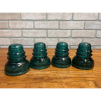 Vintage Aqua Teal Blue Hemingray No. 40 Glass Insulator Set of 4